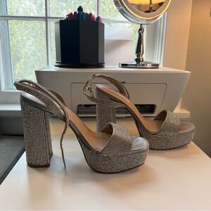 Steve Madden Rhinestone Block Heels - Size 8